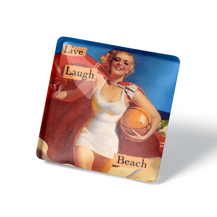 Live Laugh Beach - Refrigerator Magnet - Sassy Magnet - the candle tailor