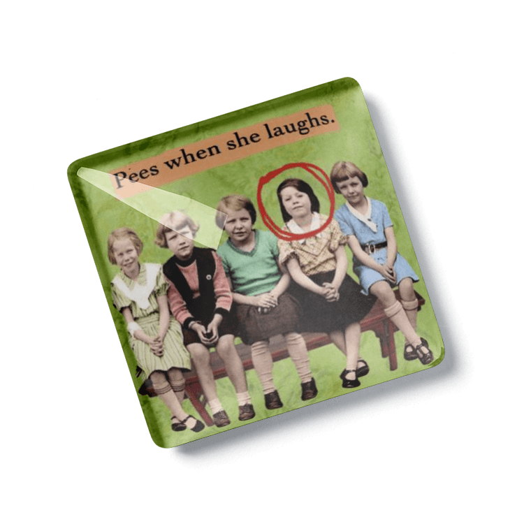 Pees when she laughs - Refrigerator Magnet - Bad Kid Magnet - the candle tailor