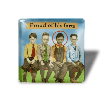 Proud of his farts - Refrigerator Magnet - Bad Kid Magnet - the candle tailor